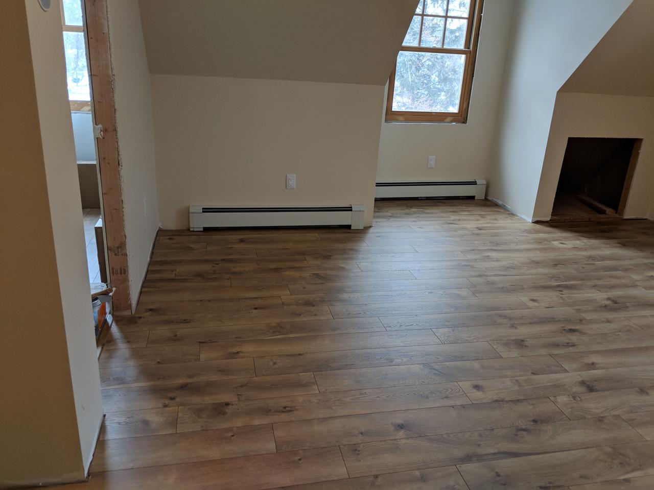 Attic renovation in progress with HVAC